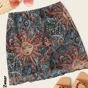 very cool patterned skirt